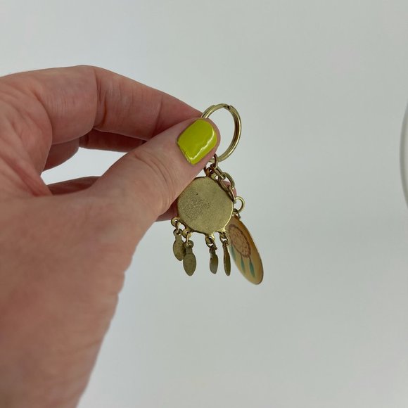 VINTAGE 🪶 DREAM CATCHER KEYCHAIN . DREAMCATCHER FEATHER NATIVE VIBE KEY RING - Picture 7 of 12